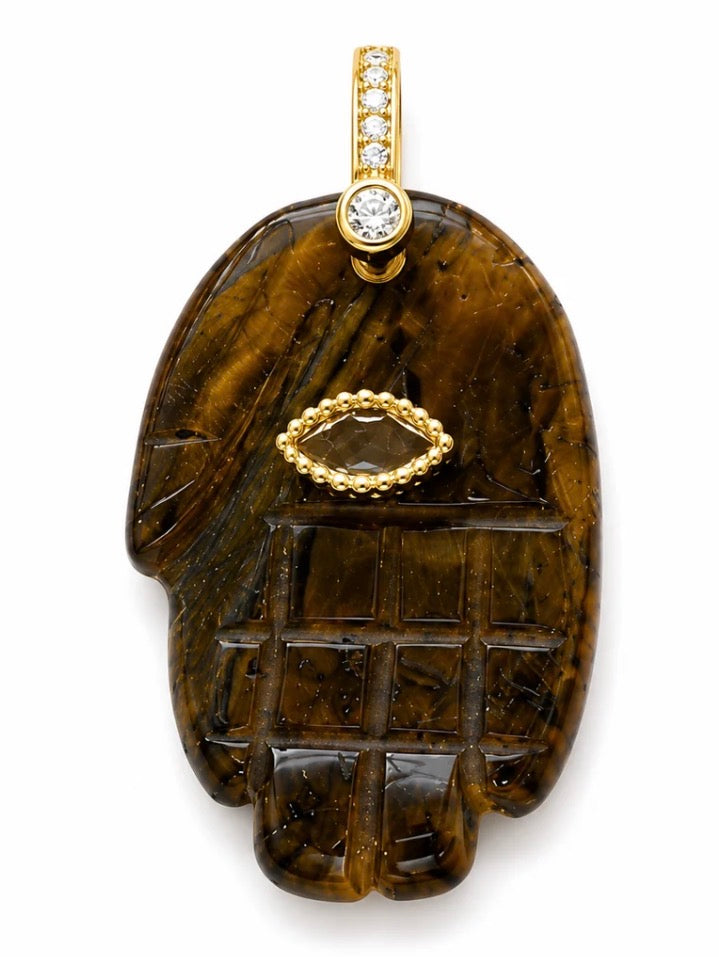 Natural Gemstone Lucky Hand Charm