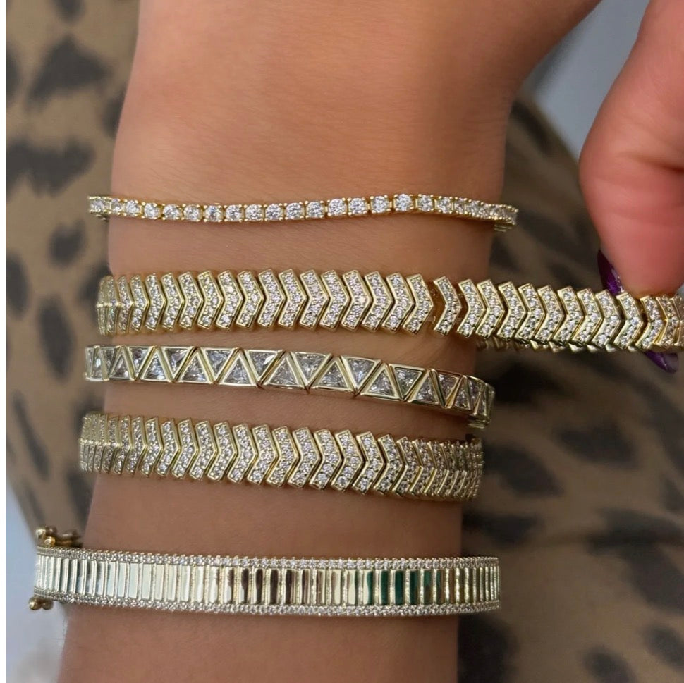 Pave Zipper Pulsera Stretchy