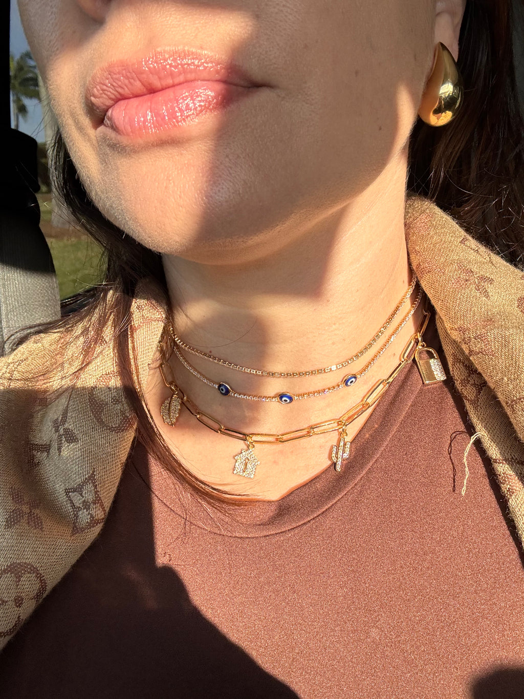 Evil Eye Choker Necklace With CZ Stones