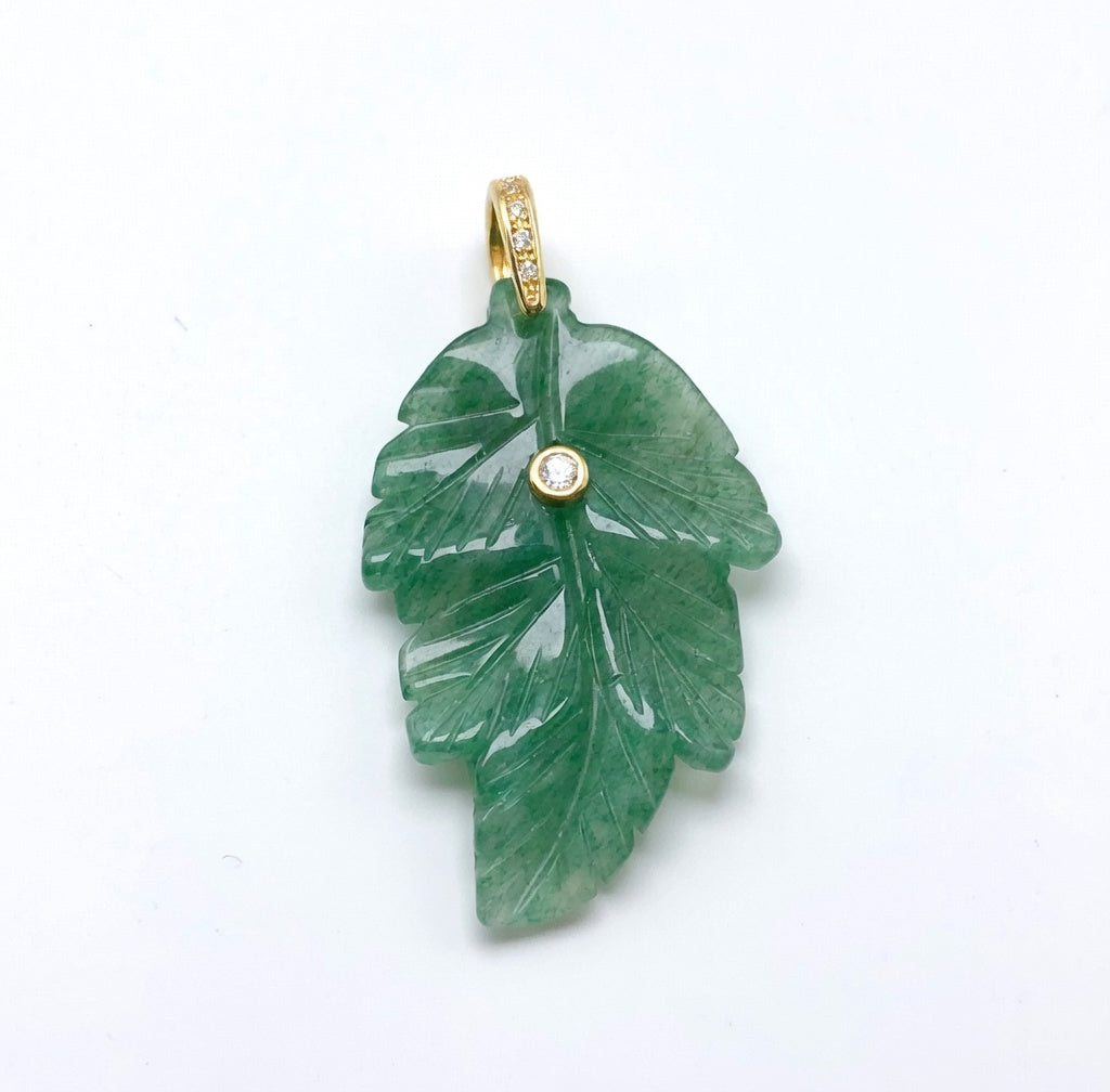 Leaf Natural Gemstone Charm