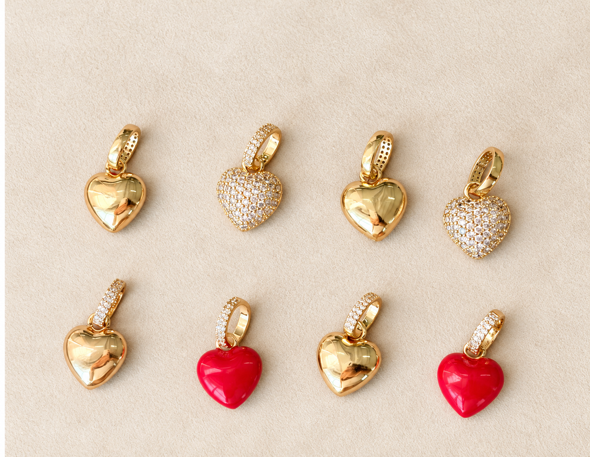 Pave Heart Charm