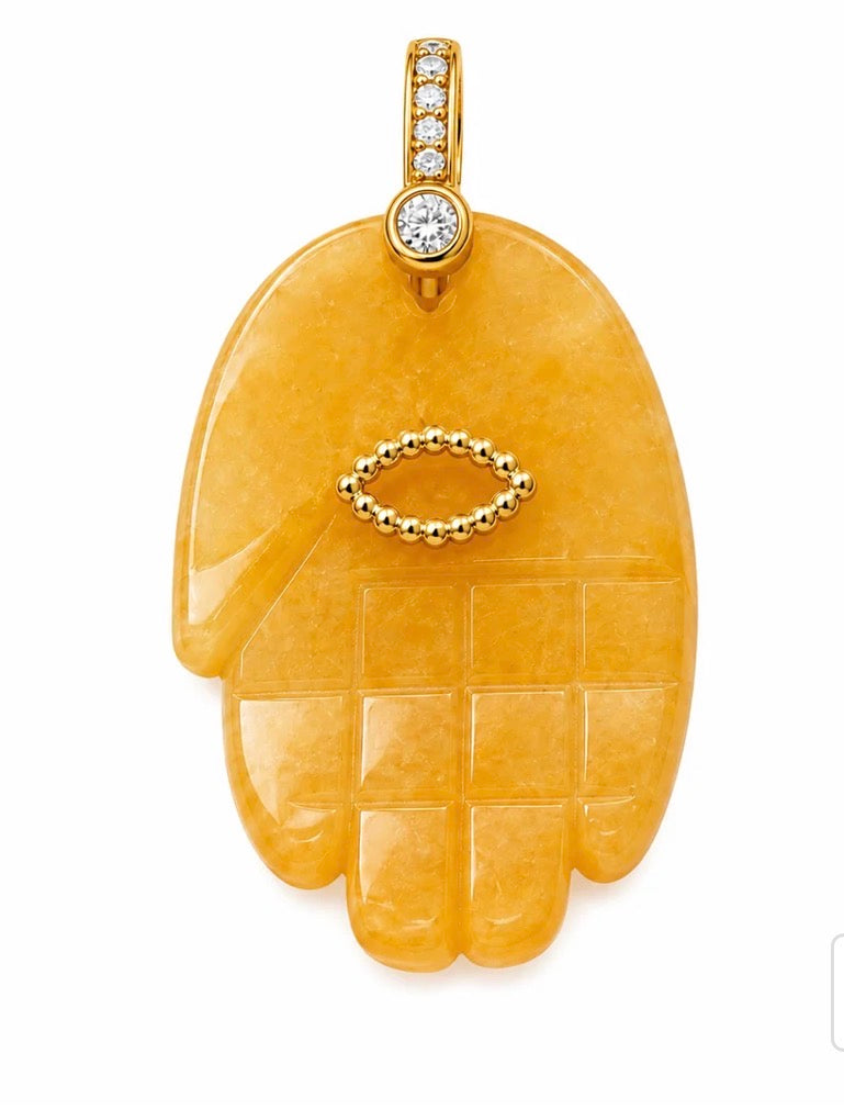 Natural Gemstone Lucky Hand Charm