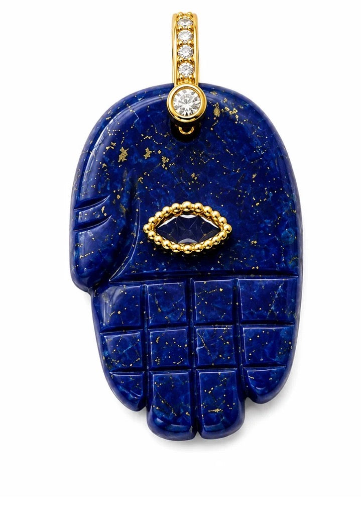 Natural Gemstone Lucky Hand Charm