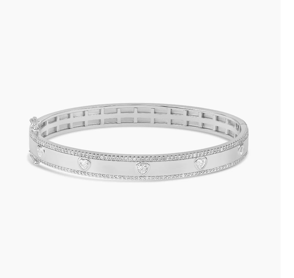 Pave Multi Corazon Bangle