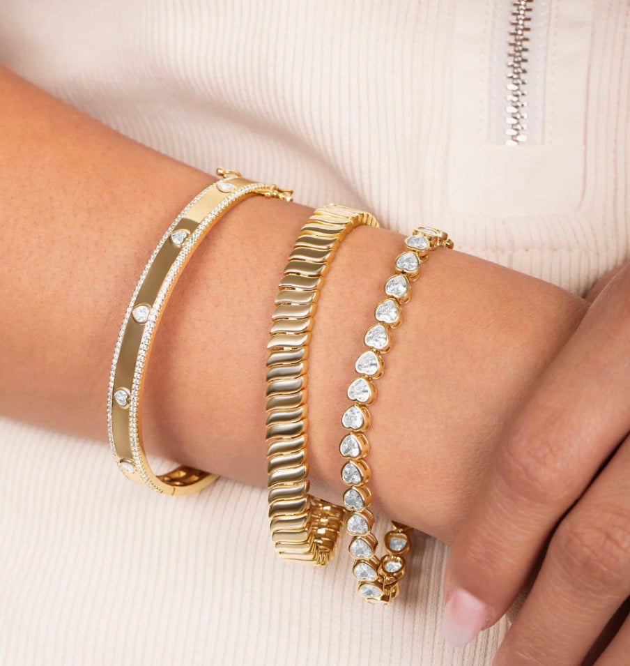 Pave Multi Corazon Bangle