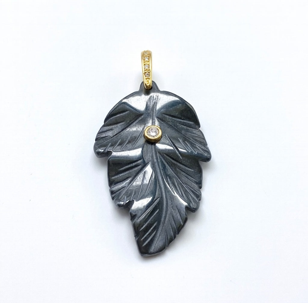 Leaf Natural Gemstone Charm