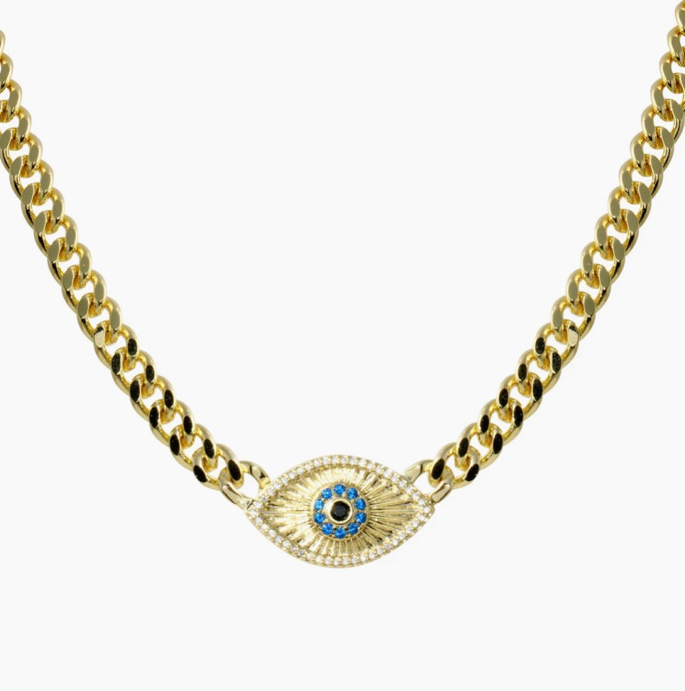 Evil Eye Cuban Chain