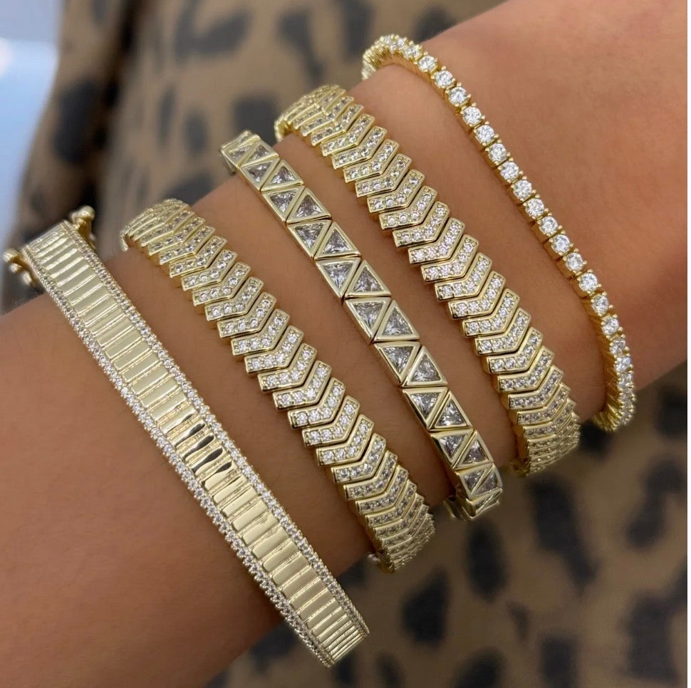 Pave Zipper Pulsera Stretchy