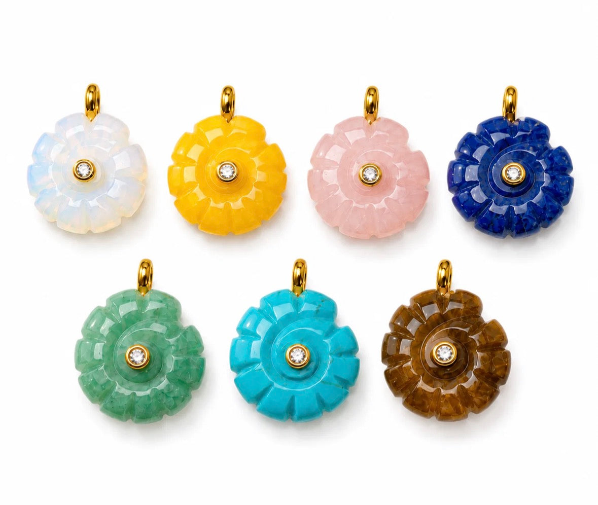 Snail Natural Stones Charms