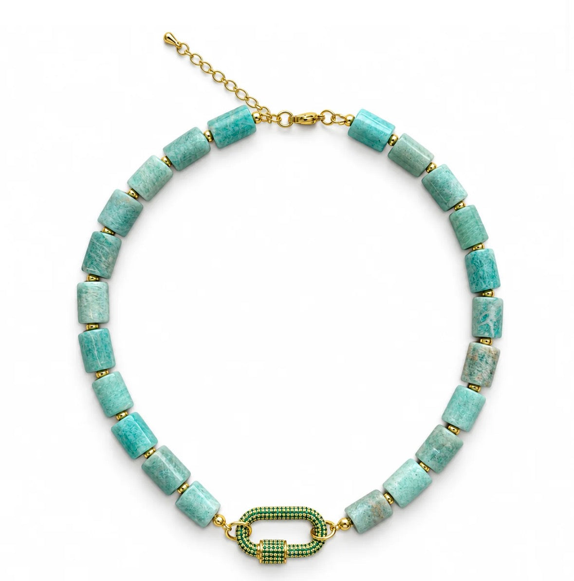 Natural Stone Carabiner Necklace