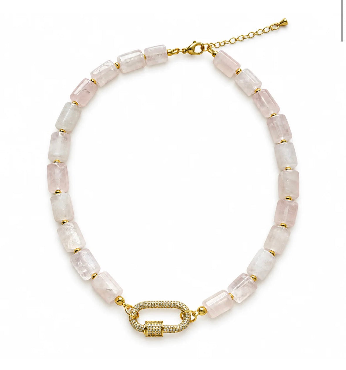 Natural Stone Carabiner Necklace