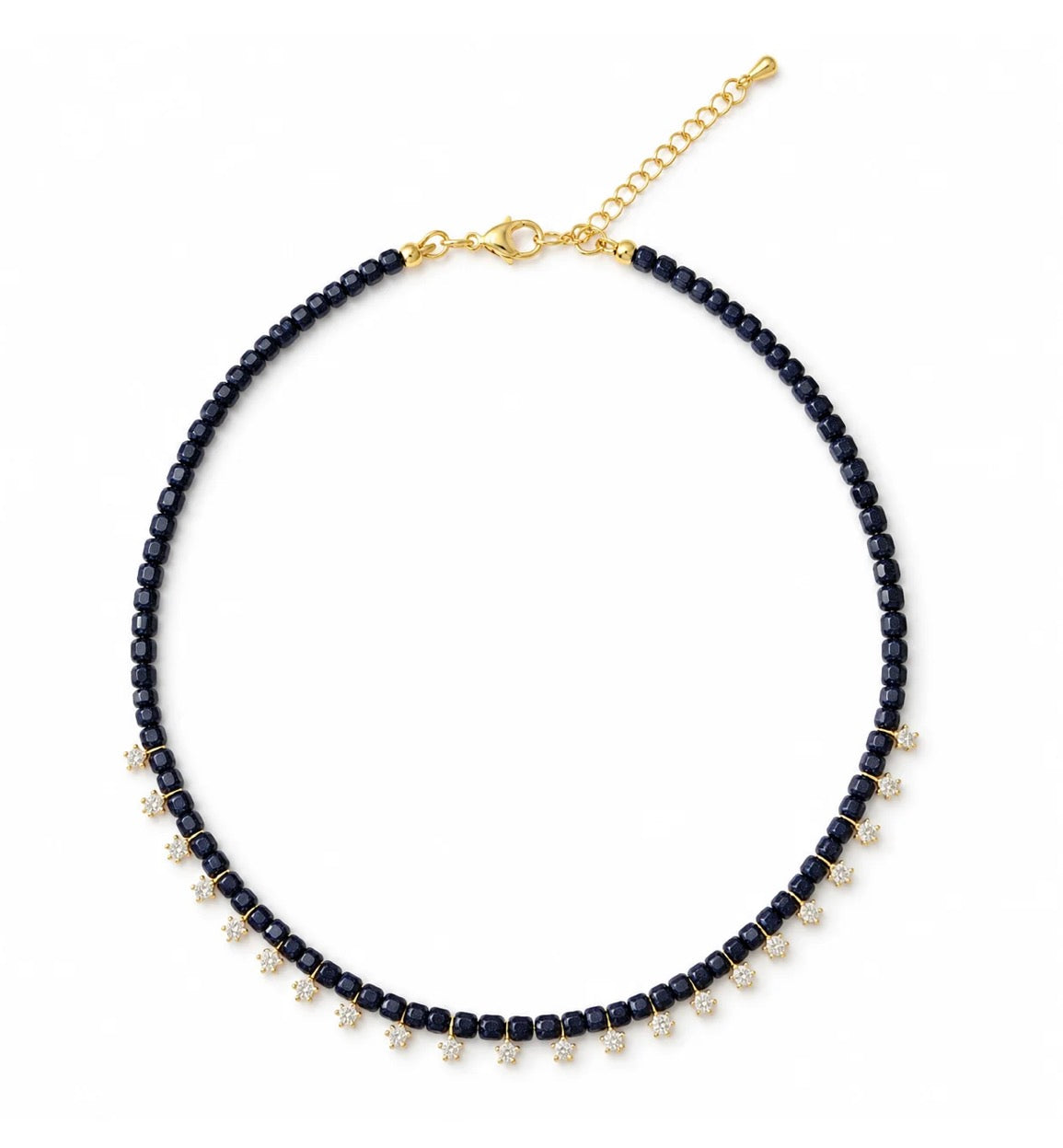 Natural Stone & Crystal Star Necklace