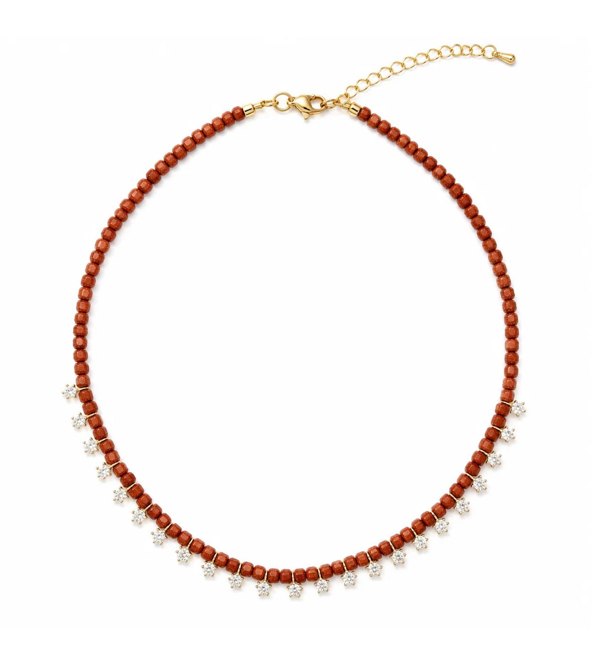 Natural Stone & Crystal Star Necklace