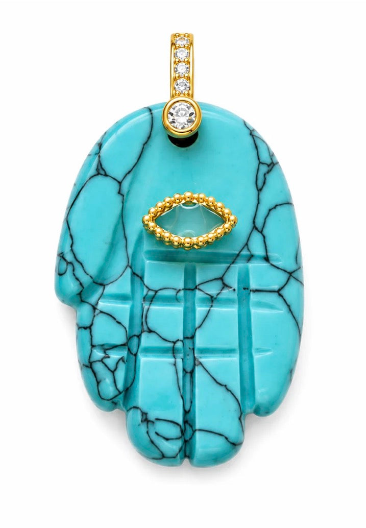 Natural Gemstone Lucky Hand Charm