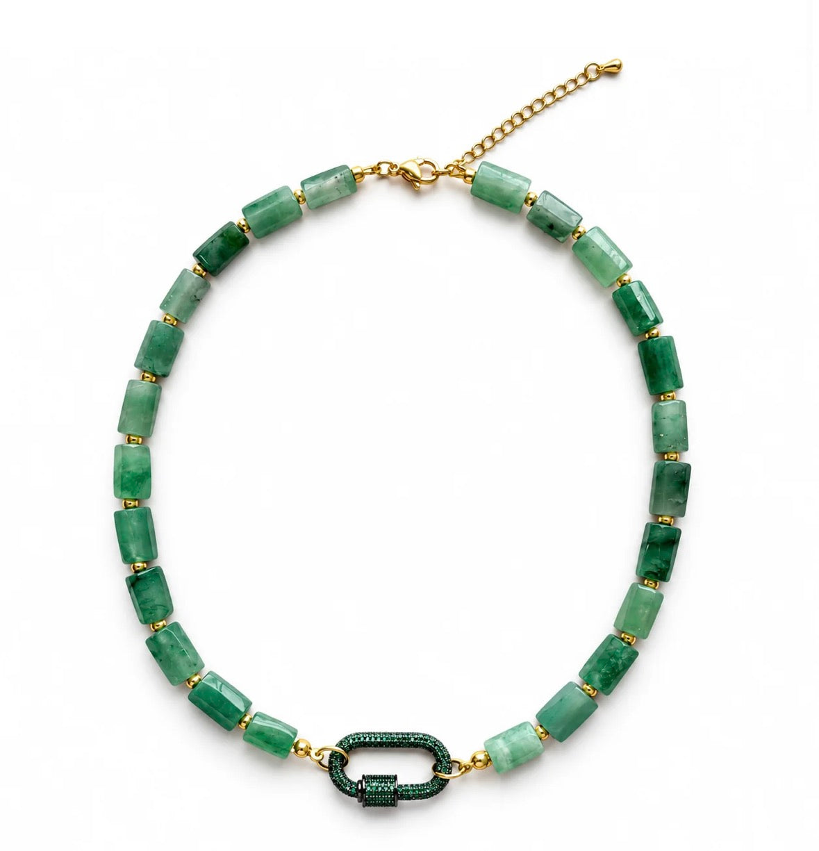 Natural Stone Carabiner Necklace