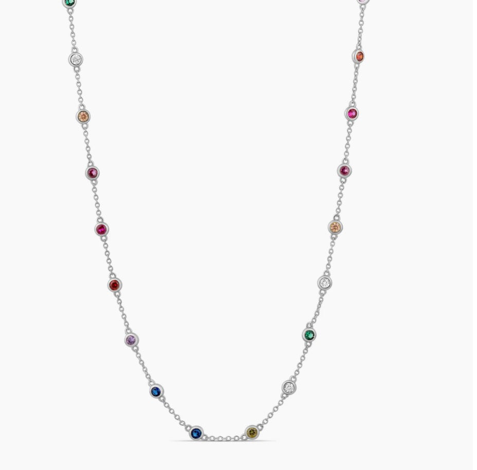 Multi Color Bezel Necklace