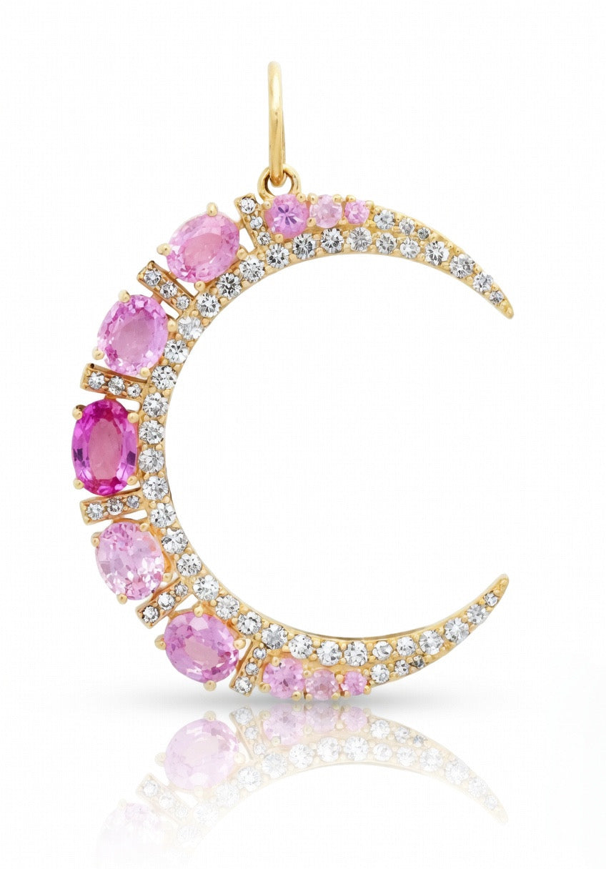 Pink Crescent Moon Charm