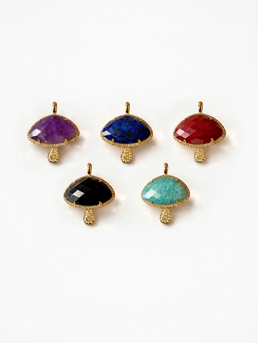 Mushroom Natural Stone Charm