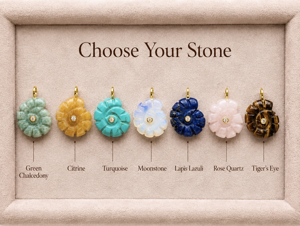 Snail Natural Stones Charms