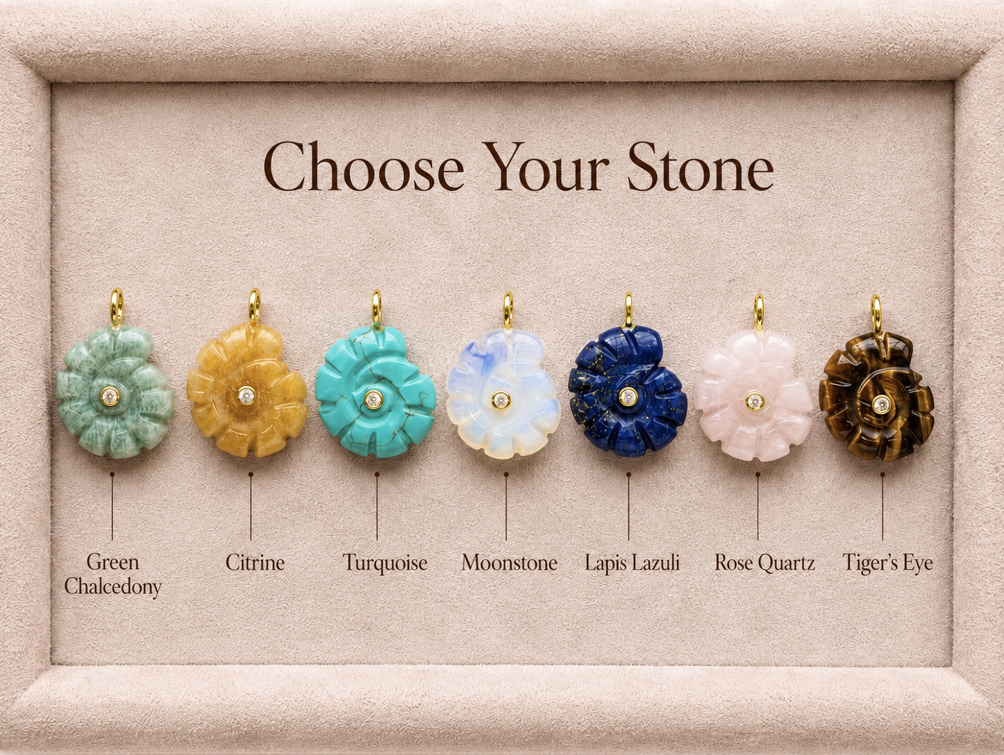 Snail Natural Stones Charms
