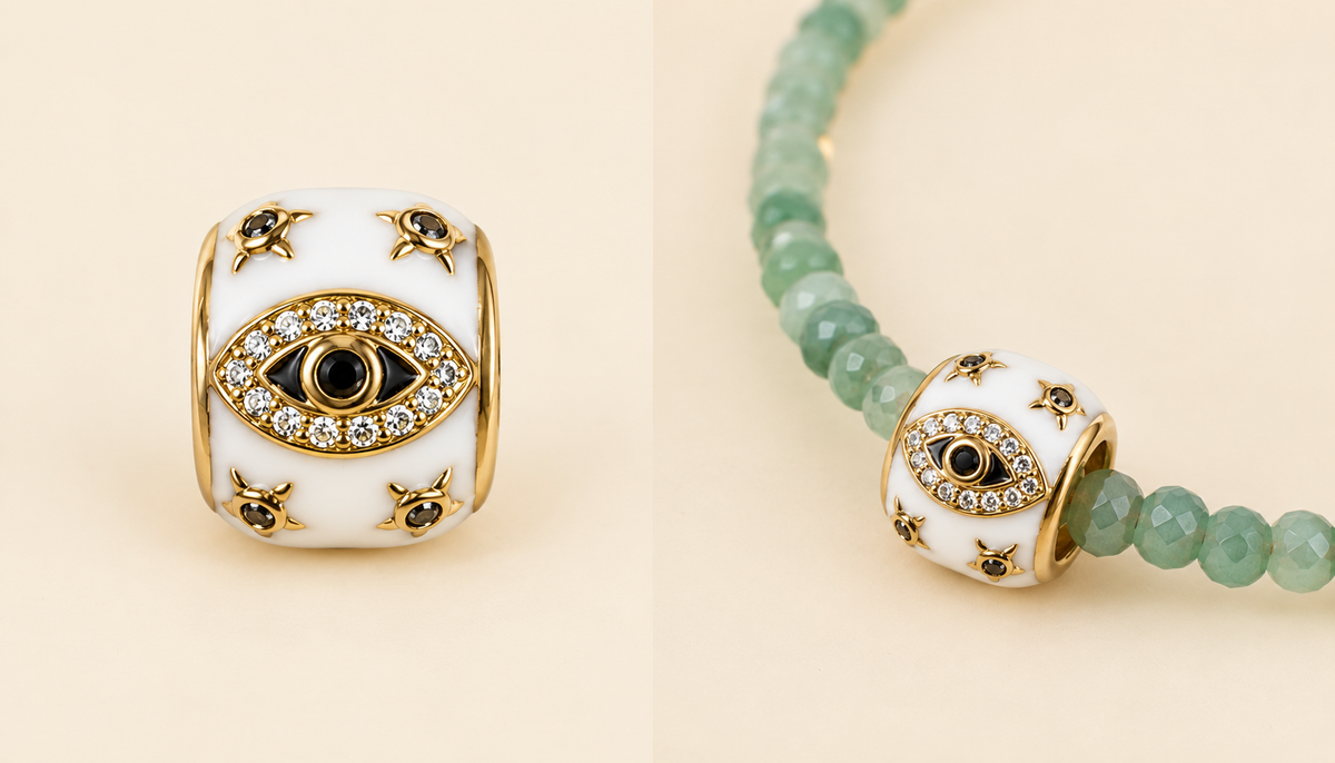 Enamel Evil Eye Spacer Charm