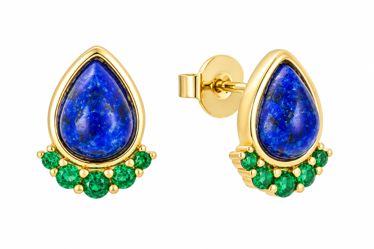 Lapis Blue Teardrop Earrings