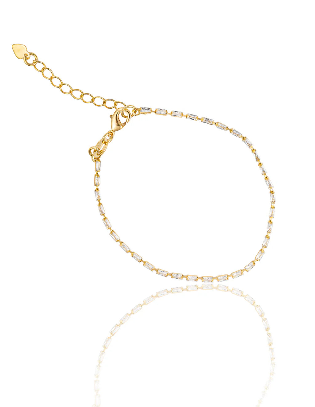CZ Baguette Link Bracelet