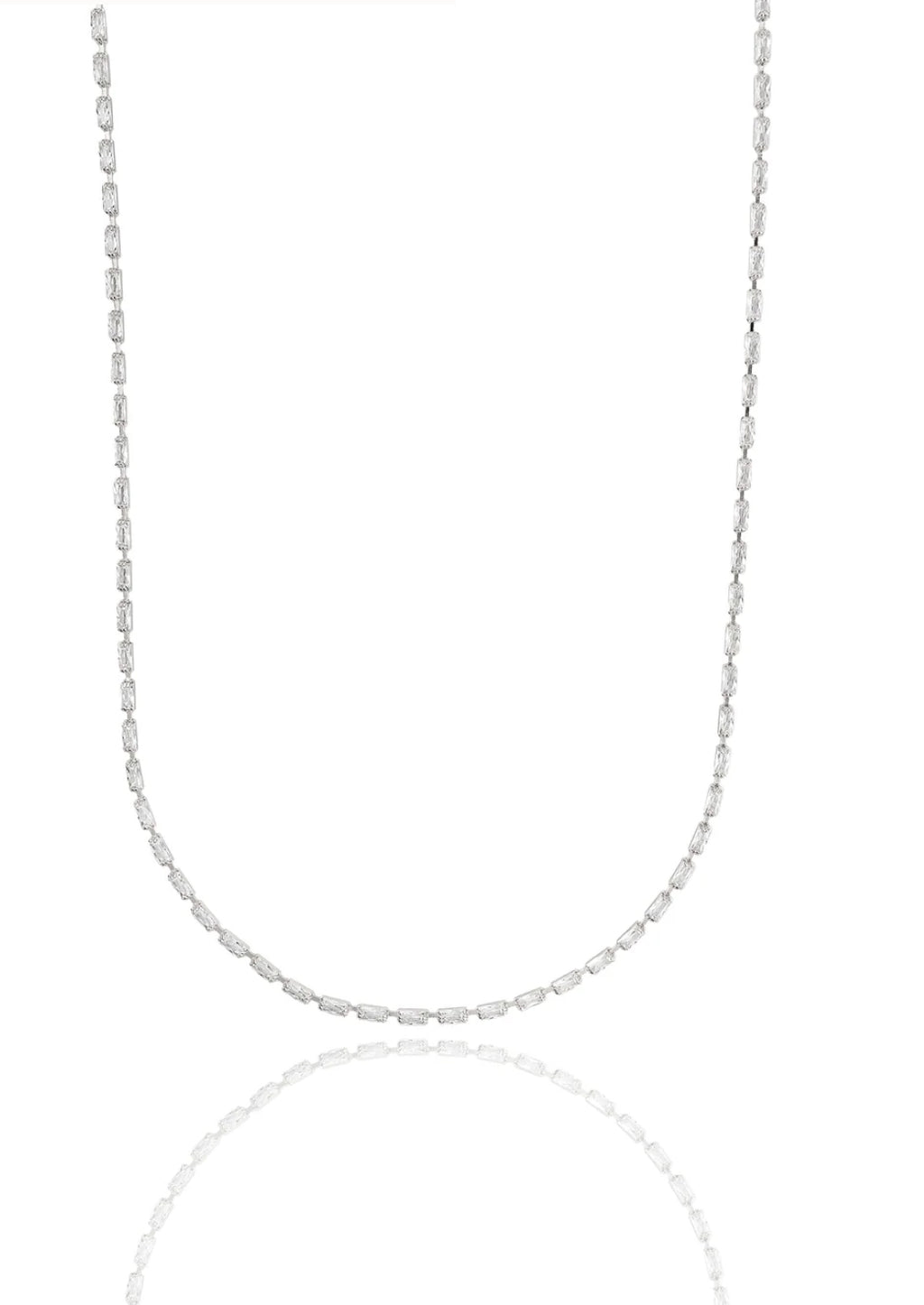 CZ Baguette Link Necklace