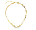 18K Gold Filled Rounded Arrow With Synthetic Pearl Choker