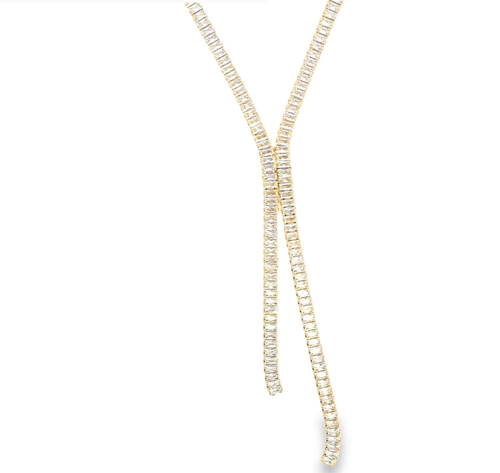 Collar de Lazo con Circonitas y Baguettes