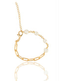 Pearl Paperclip Chain Bracelet