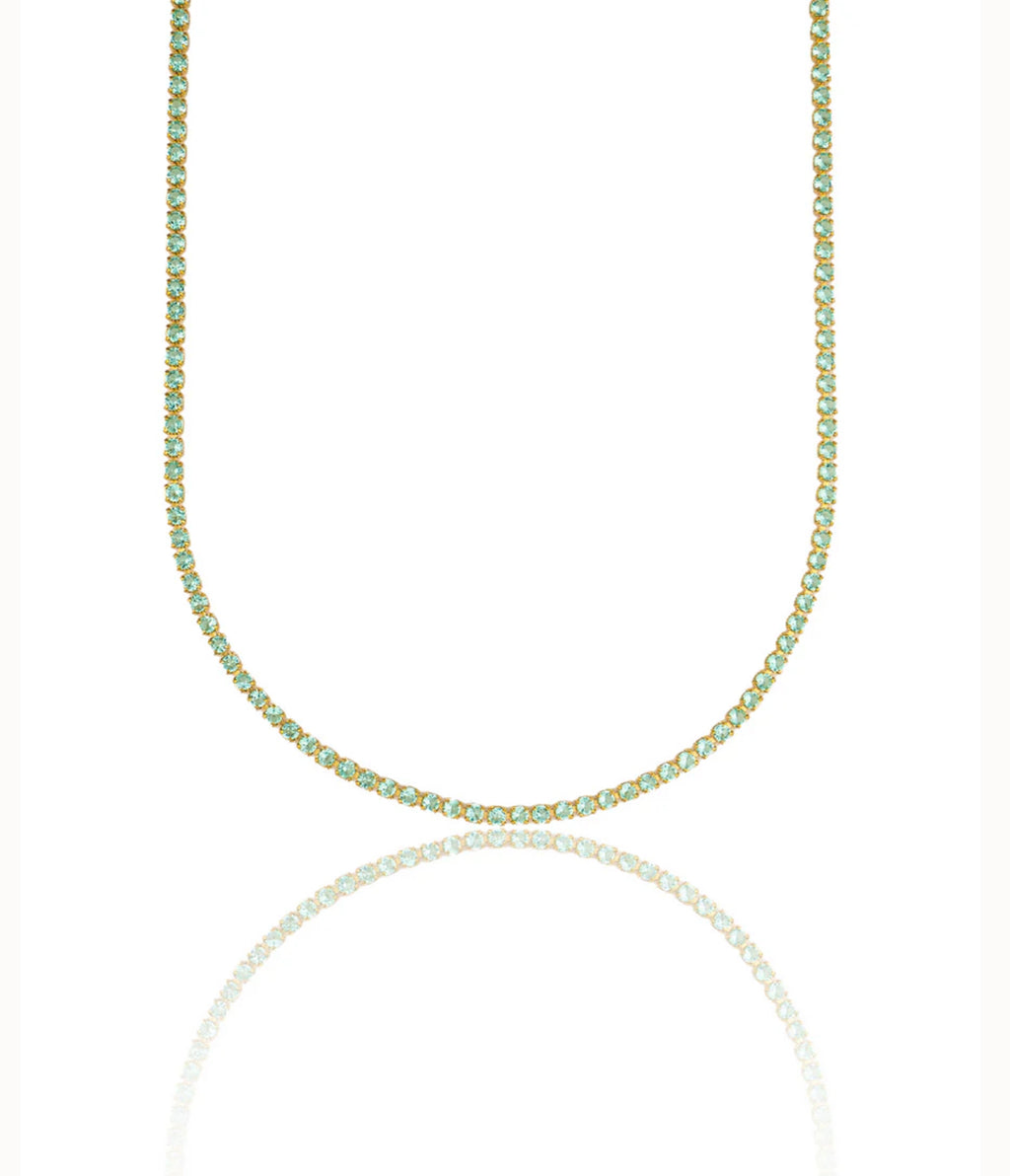 Gargantilla de tenis de 2 mm con circonitas cúbicas redondas